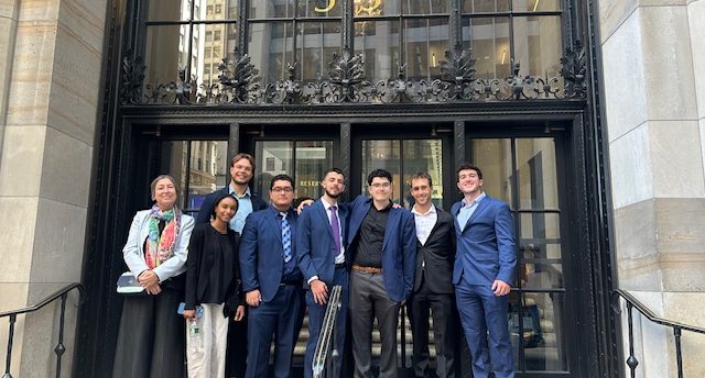 UConn Fed Challenge Team in front of New York Fed